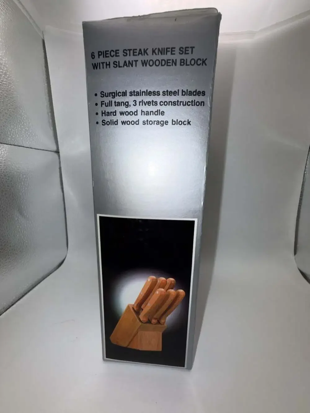 Kmart 6-Piece Steak Knife Set with Slant Wooden Block